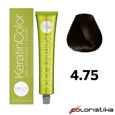 Безаммиачная краска для волос BBcos Keratin Color 4.75 каштановый натуральный шоколадный 100 мл