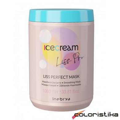 Маска разглаживающая для жестких и пушистых волос Inebrya Ice Cream Liss Perfect Mask 1000 мл