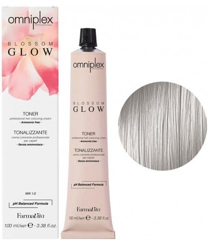 Безаммиачная краска для волос FarmaVita Omniplex Blossom Glow Toner 100 мл 8.12 Светлый блондин пепельно-перламутровый