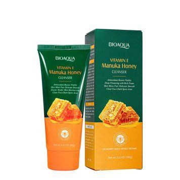 Антиоксидантная пенка для умывания с медом, витамином Е Bioaqua Vitamin E Manuka Honey Cleanser 100 г BQY3522