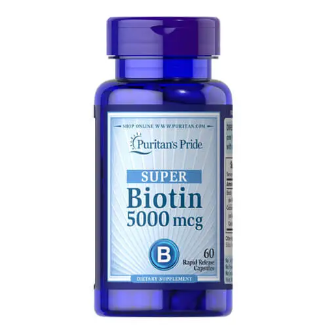 Биотин витамины для волос Puritan's Pride Biotin 5000 мкг 60 капсул