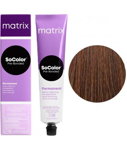 Фарба для волосся Matrix SoColor Pre-Bonded Permanent Extra Coverage 506BC темний блондин коричнево-мідний 90 мл