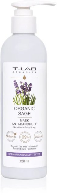 Маска для чутливої шкіри голови проти лупи T-Lab Organics Organic Sage Anti-Dandruff Mask   250 мл