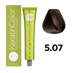 Безаміачна фарба для волосся BBcos Keratin Color 5.07 каштановий світлий табачний 100 мл