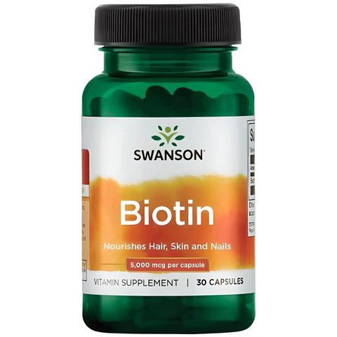 Біотин вітаміни для волосся Swanson Biotin 5000 мкг - 30 капсул