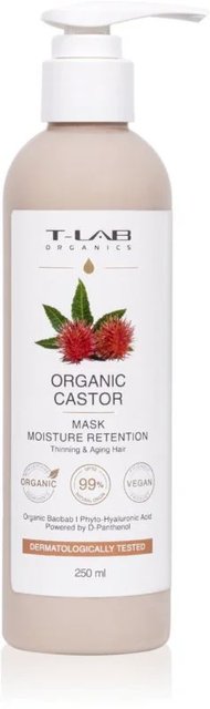 Маска для тонких и возрастных волос T-Lab Organics Organic Castor  Moisture Retention Mask    250 мл