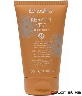 Крем-Флюїд для кінчиків, що січуться Echosline Keratin Veg Treatment Restructuring Cream 100 мл