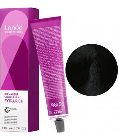 Краска для волос Londa Professional PERMANENT COLOR 2/0 Черный 60 мл