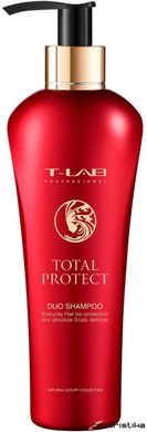 Шампунь для биозащиты и увлажнения волос T-Lab Professional Total Protect Duo Shampoo, 300 ml