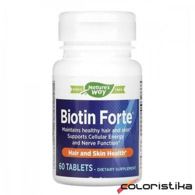 Биотин витамины для волос Nature's Way Biotin Forte 5000 мкг - 60 таблеток