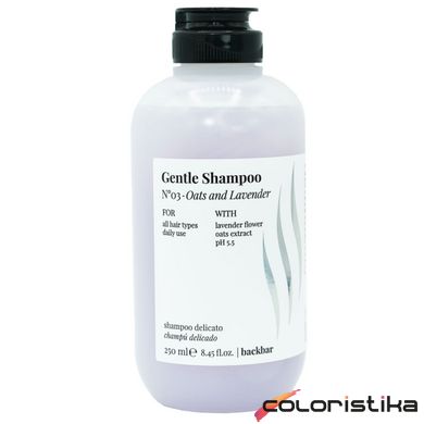 Нейтральний шампунь для всіх типів волосся FarmaVita Backbar Gentle Shampoo №03 Oats & Lavender 250 мл