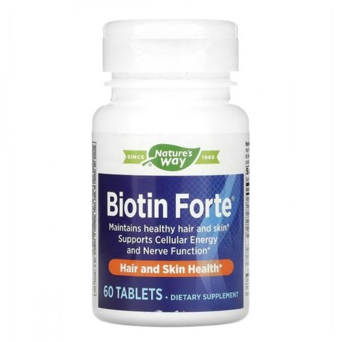 Биотин витамины для волос Nature's Way Biotin Forte 5000 мкг - 60 таблеток