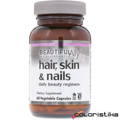 Вітаміни для волосся, шкіри та нігтів Bluebonnet Nutrition (Beautiful Ally Hair Skin Nails) 60 капсул