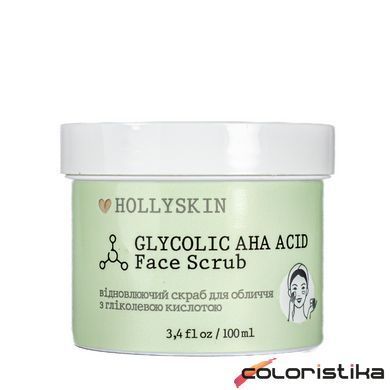 Скраб для обличчя Hollyskin Glycolic AHA Acid Face Scrub з гліколевою кислотою 100 мл 0208h