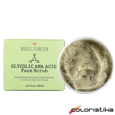 Скраб для обличчя Hollyskin Glycolic AHA Acid Face Scrub з гліколевою кислотою 100 мл 0208h