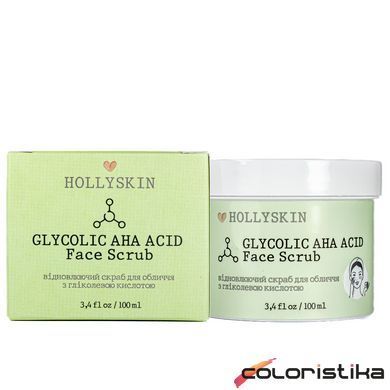 Скраб для обличчя Hollyskin Glycolic AHA Acid Face Scrub з гліколевою кислотою 100 мл 0208h