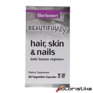 Витамины для волос, кожи и ногтей Bluebonnet Nutrition (Beautiful Ally Hair Skin Nails) 60 капсул