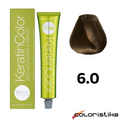 Безаміачна фарба для волосся BBcos Keratin Color 6.0 блондин темний 100 мл