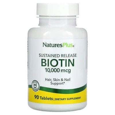 Биотин витамины для волос Natures Plus Biotin 10000 мкг - 90 таблеток