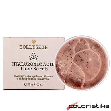 Скраб для обличчя Hollyskin Hyaluronic Acid Face Scrub з гіалуроновою кислотою 100 мл 0207h