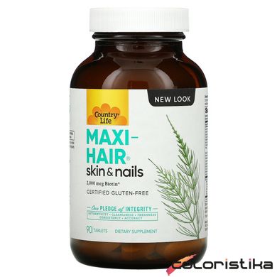 Витамины для волос Country Life Maxi-Hair 90 таблеток со вкусом ванили