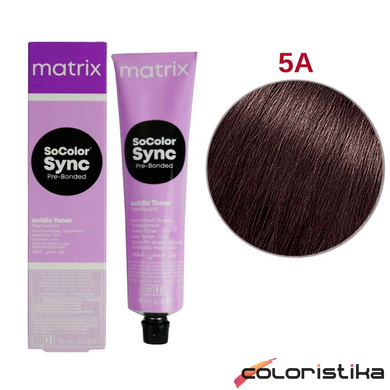 Безаммиачная краска для волос Matrix SoColor Sync Pre-Bonded Acidic 5А, пепельный брюнет 90 мл