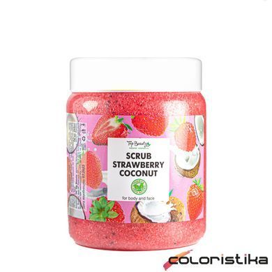 Скраб для обличчя та тіла Top Beauty Strawberry Coconut з ароматом полуниці та кокосовим маслом 250мл
