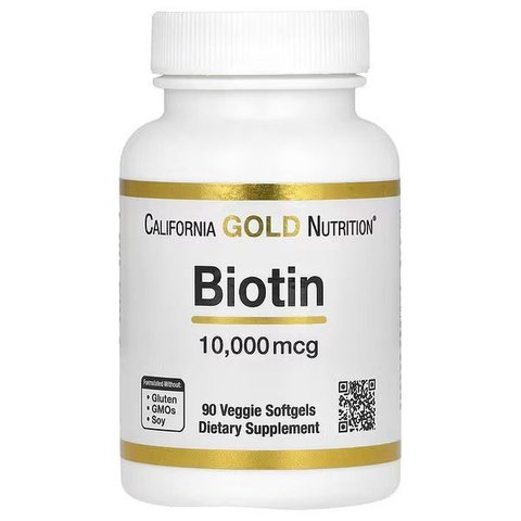 Биотин витамины для волос California Gold Nutrition Biotin 10000 мкг – 90 капсул