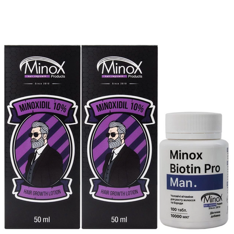 Набор для роста бороды и волос Minox Turbo +