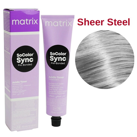 Безаммиачная краска для волос Matrix SoColor Sync Pre-Bonded Acidic 8AA, стальной 90 мл