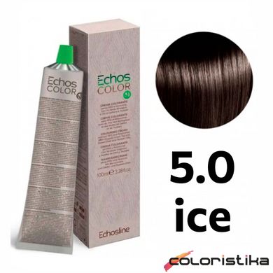 Краска для волос Echosline Echos Color 5.0 ice натуральный холодный светлый каштан 100 мл