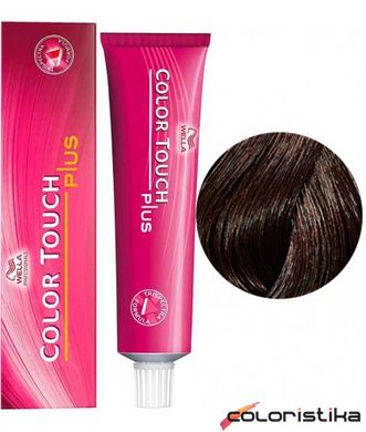 Безаміачна фарба для волосся Wella Professionals COLOR TOUCH PLUS 44/07 Середній коричневий натурально-коричневий 60 мл