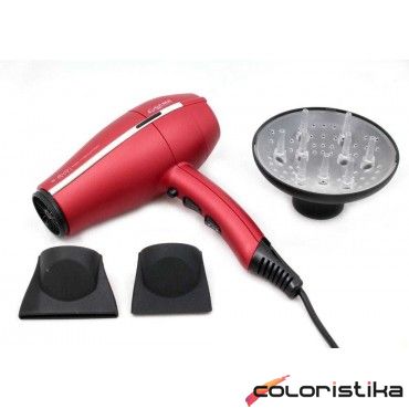 Профессиональный итальянский фен GAMA G-EVO ULTRA LIGHT 3800 RED TITANIUM HALOGEN ION