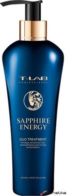 Кондиционер для укрепления антиэйдж эффекта волос T-LAB Professional Sapphire Energy Duo Treatment, 300 ml