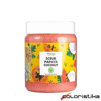 Скраб для обличчя та тіла Top Beauty Papaya Coconut з ароматом папаї та кокосовим маслом 250 мл