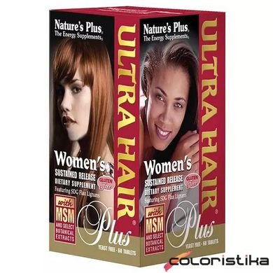 Комплекс для роста оздоровления волос для женщин Natures Plus Ultra Hair 60 таблеток