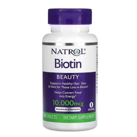 Биотин витамины для волос Natrol Biotin 10000 мкг - 100 таблеток