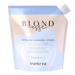 Освітлювач (пудра) для швидкого освітлення волосся синій Inebrya Blondesse Ultra Fast Lightener 9 Tones 500 мл