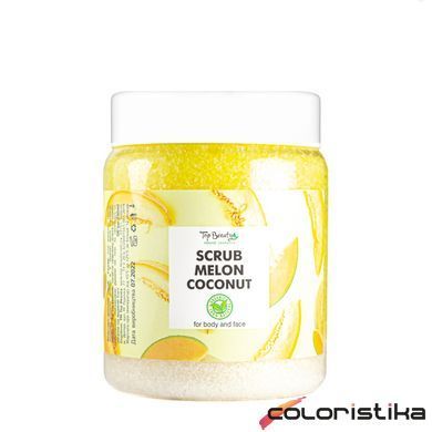 Скраб для обличчя та тіла Top Beauty Melon Coconut з ароматом дині та кокосовою олією 250 мл