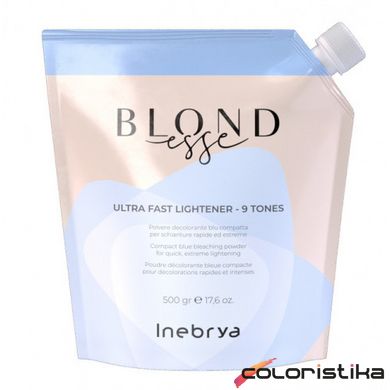 Осветлитель (пудра) для быстрого осветления волос синяя Inebrya Blondesse Ultra Fast Lightener 9 Tones 500 мл