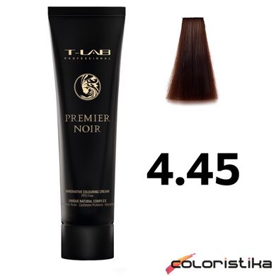 Краска для волос T-LAB Premier Noir 4.45 шатен медный махагон 100 мл