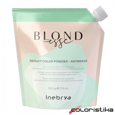 Осветлитель для волос (пудра) с зелеными микропигментами Inebrya Blondesse Reduct Color Powder Antibrass 5 Tones 500 г