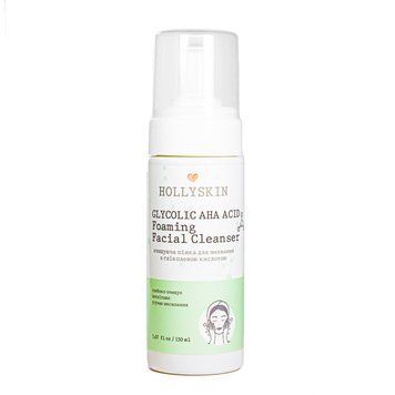 Пінка для вмивання Hollyskin Glycolic AHA Acid Foaming Facial Cleanser із гліколевою кислотою 150 мл